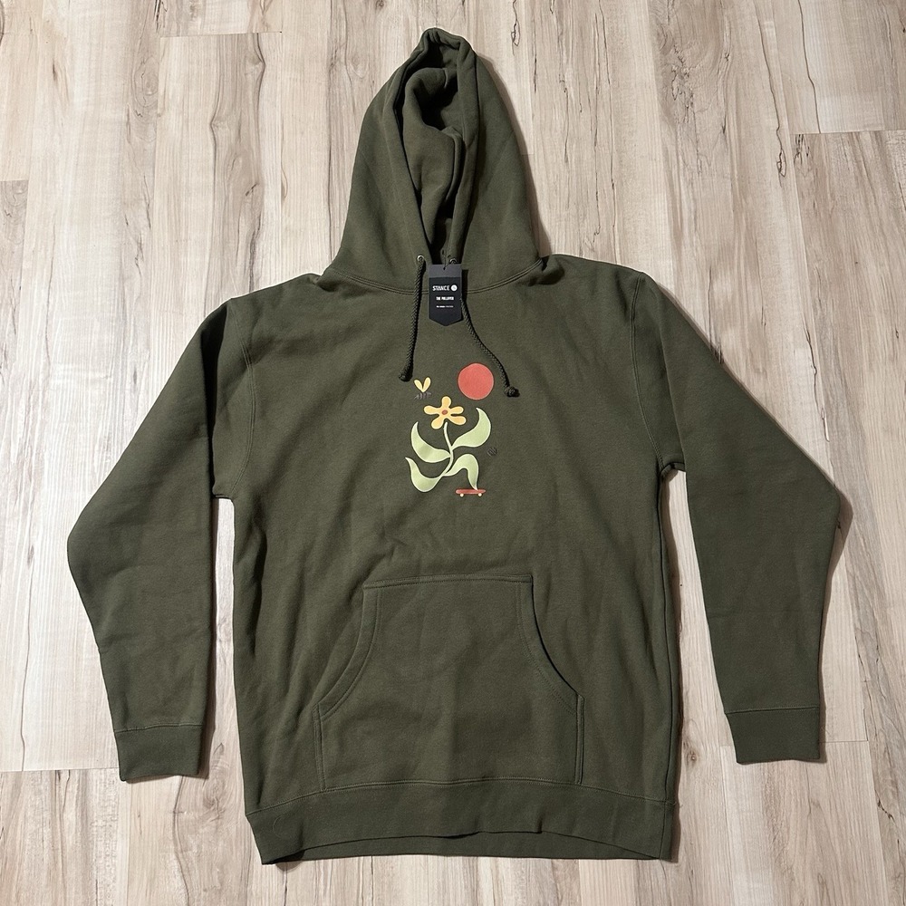 NWT‎ Stance Petal Pusher Hoodie Size L Green Pullover Fast Shipping